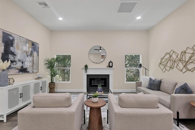 living room featuring hardwood / wood-style floors