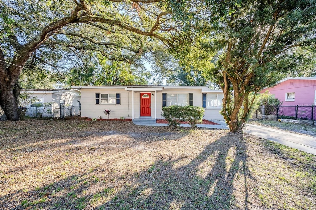 view of single story home