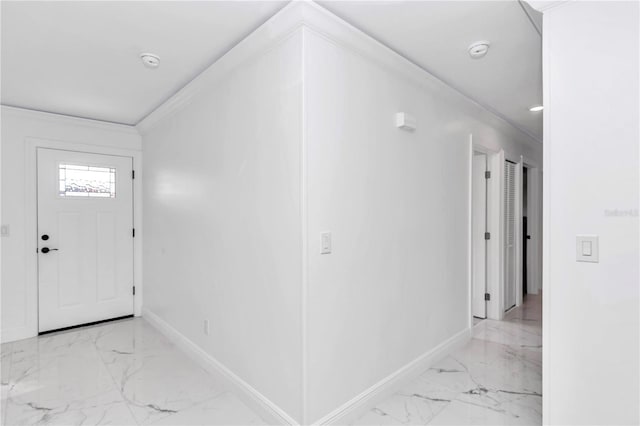 entrance foyer with crown molding