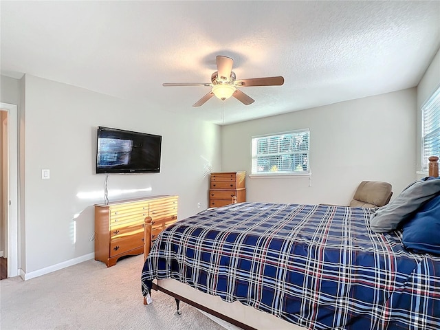 bedroom with carpet flooring and ceiling fan