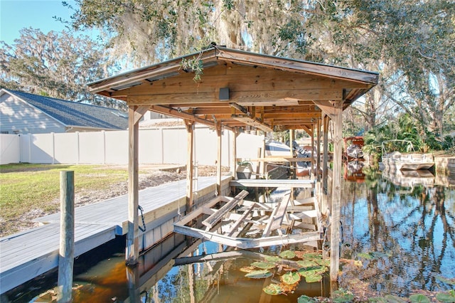 view of dock