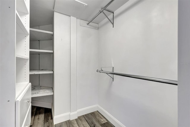 walk in closet featuring hardwood / wood-style flooring