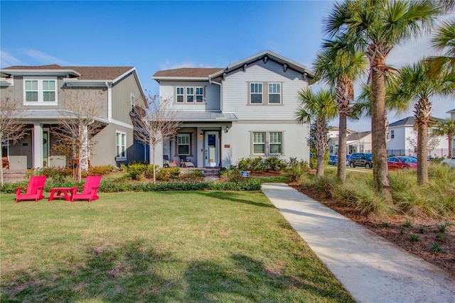 view of front facade with a front yard