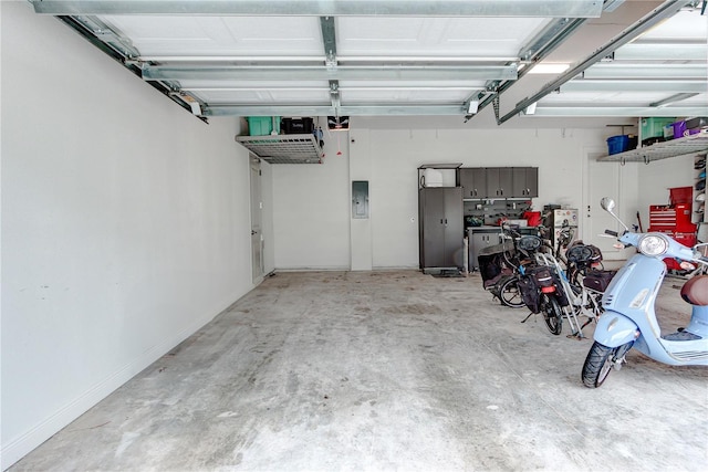 garage featuring electric panel