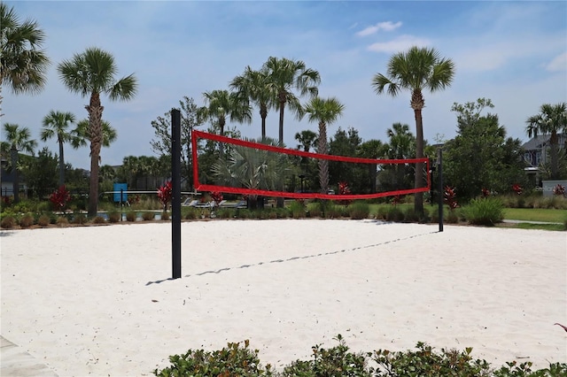 view of home's community featuring volleyball court