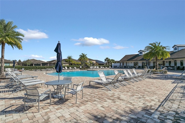 view of pool with a patio area