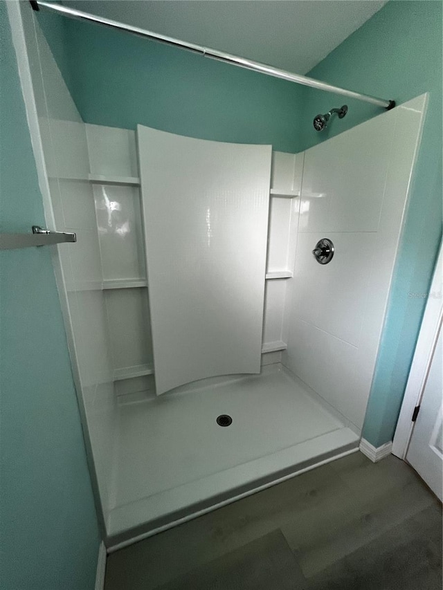 bathroom with a shower