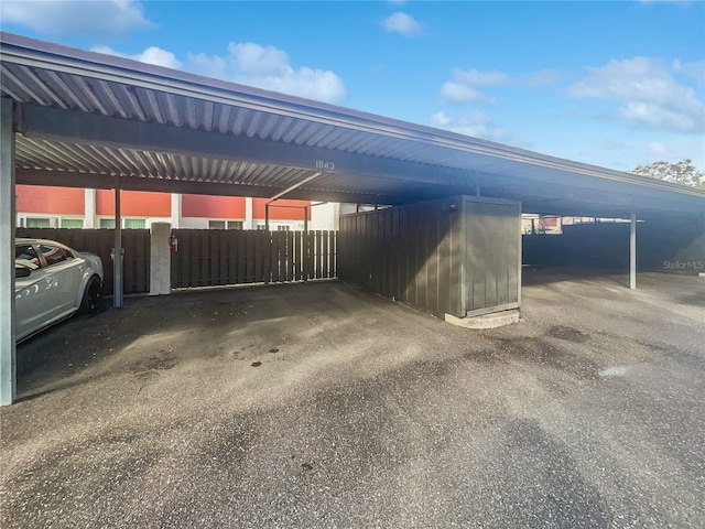 view of car parking with a carport