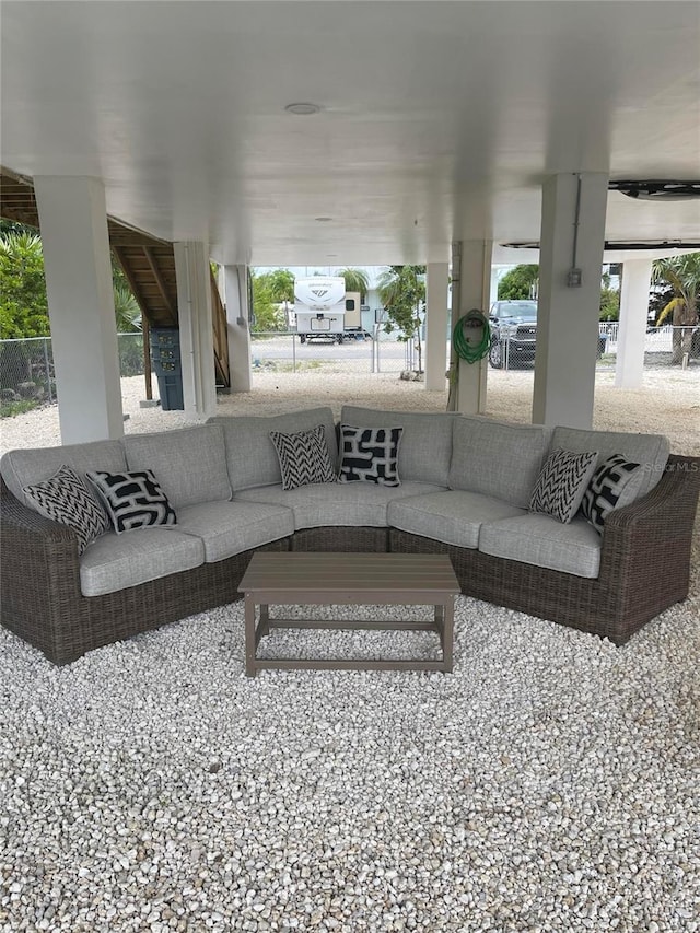 view of patio with an outdoor living space