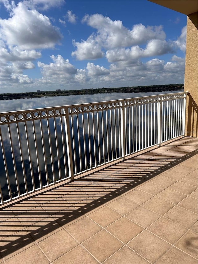 balcony with a water view