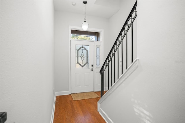 entrance foyer with wood-type flooring