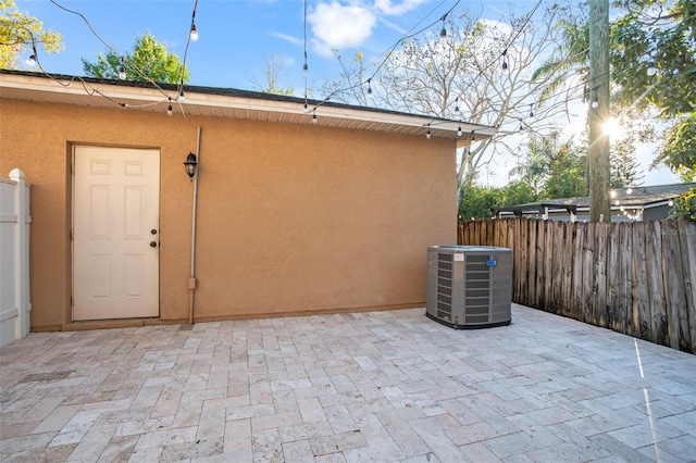 view of patio featuring central AC