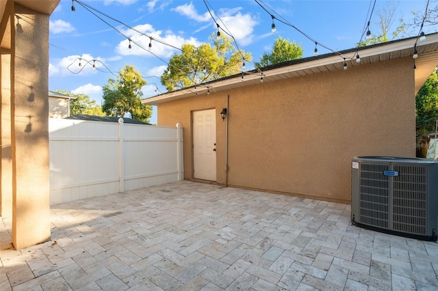 view of patio featuring central AC