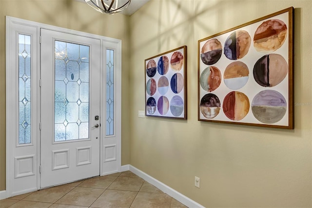 entryway featuring light tile patterned floors