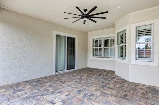 view of patio / terrace with ceiling fan