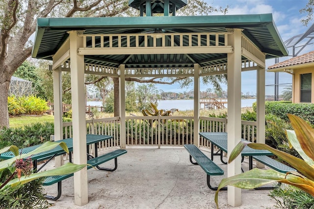 view of patio / terrace with a gazebo