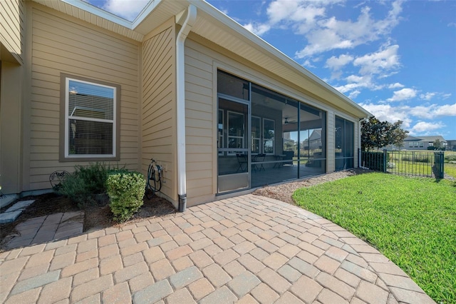 exterior space with a sunroom