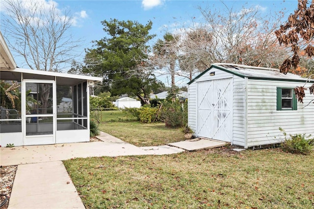 view of yard with a sunroom