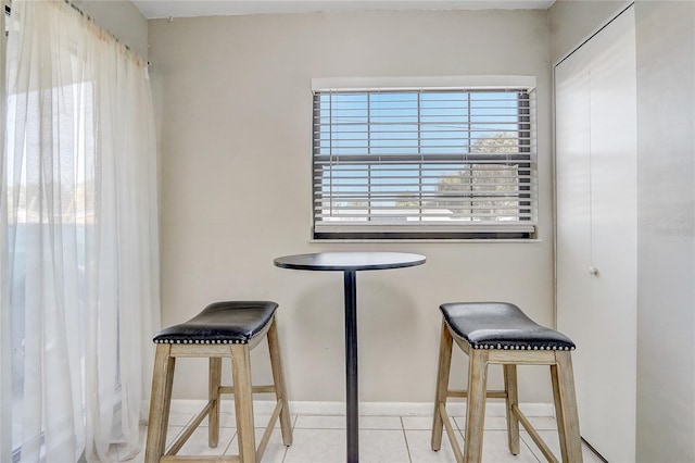 view of tiled dining room