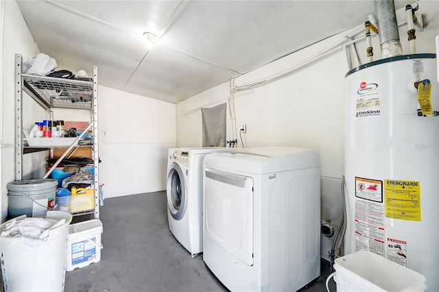 laundry area featuring independent washer and dryer and gas water heater