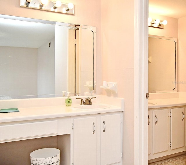 bathroom featuring tile patterned floors and vanity