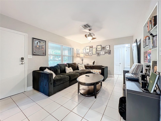 view of tiled living room