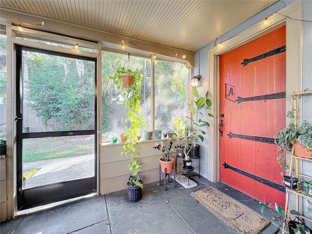 view of unfurnished sunroom