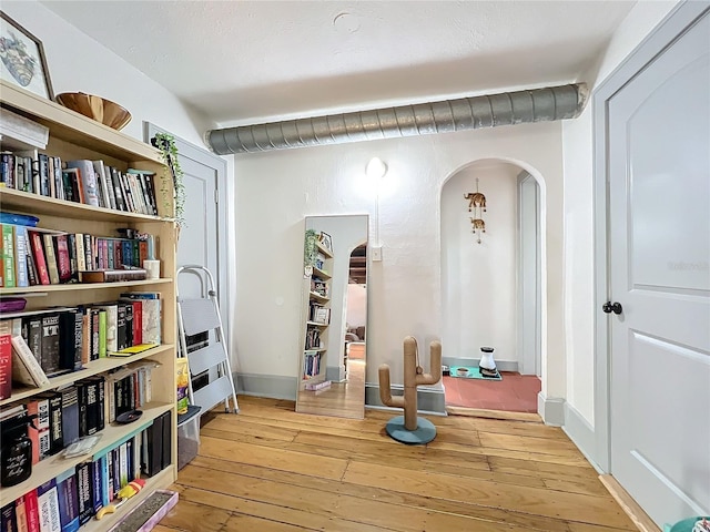 interior space with light hardwood / wood-style floors