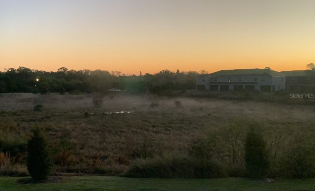 view of yard at dusk