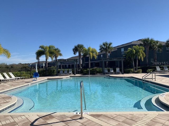 view of pool with a patio area