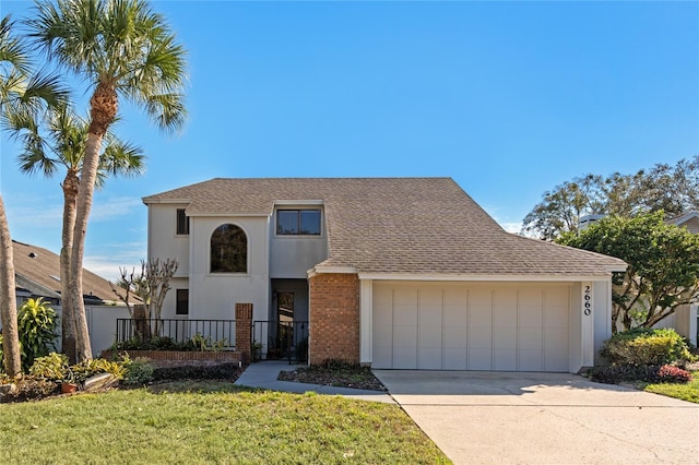 view of front of property with a front lawn