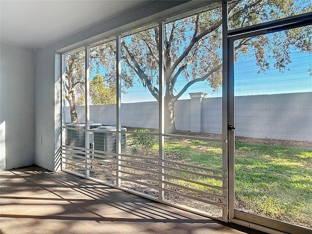 view of unfurnished sunroom