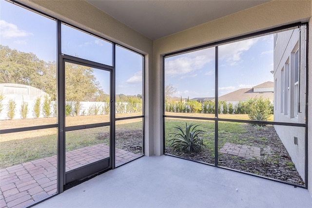 view of unfurnished sunroom