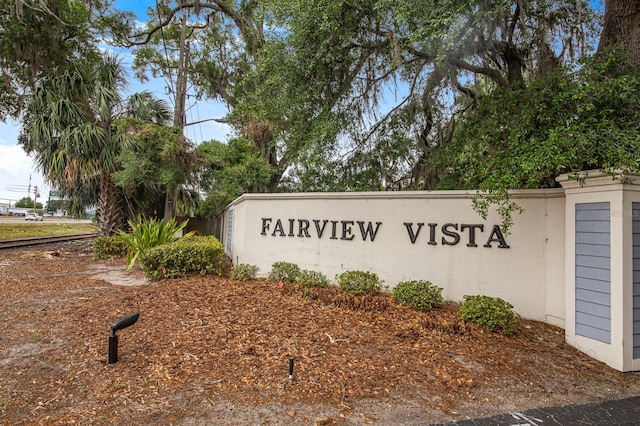 view of community sign