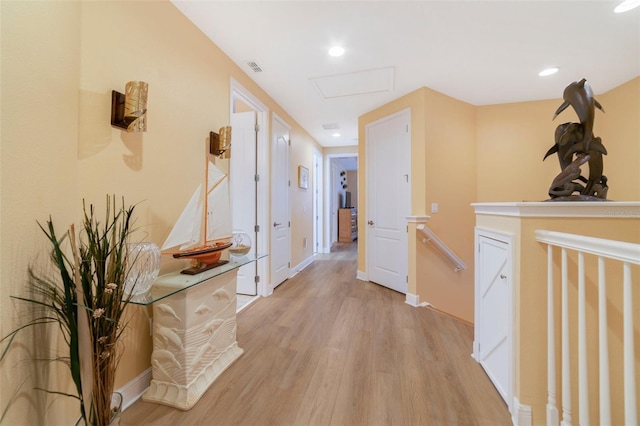 hallway featuring light hardwood / wood-style floors