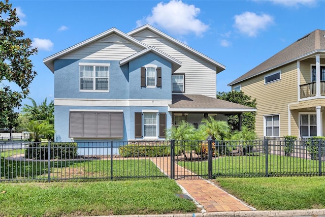 view of front of property with a front yard