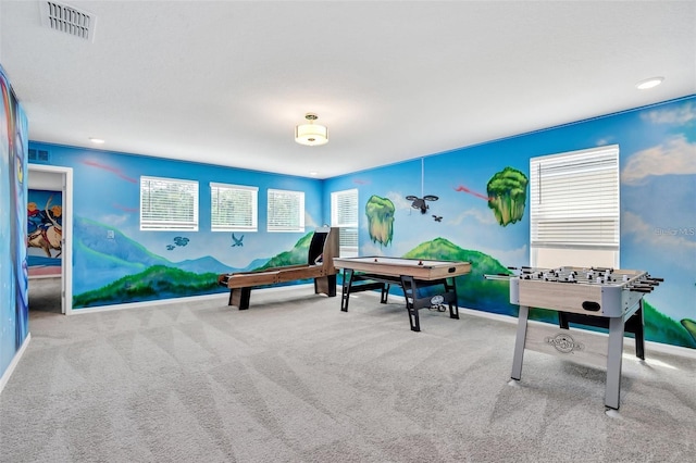 game room featuring carpet