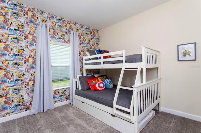 bedroom featuring carpet