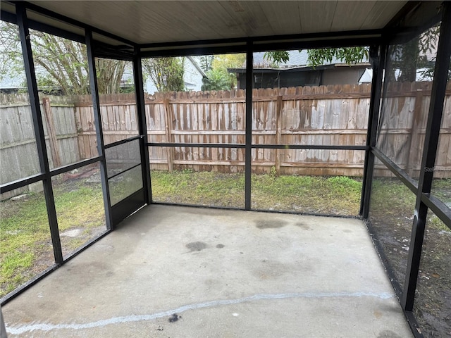 view of unfurnished sunroom