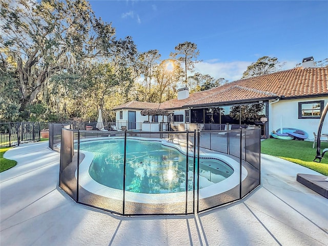 view of pool with a patio area