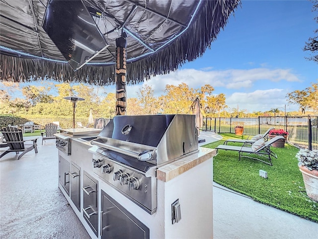 view of patio featuring area for grilling