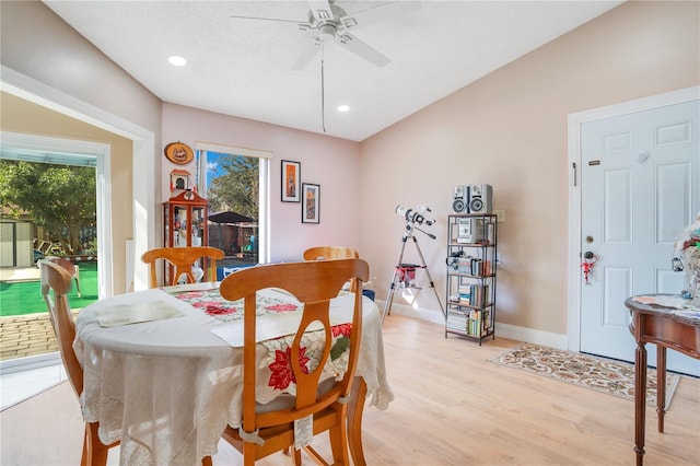 743 Golden Sunshine Cir, Orlando, FL 32807 - dining room with ceiling fan, light wood-type flooring, and a wealth of natural light