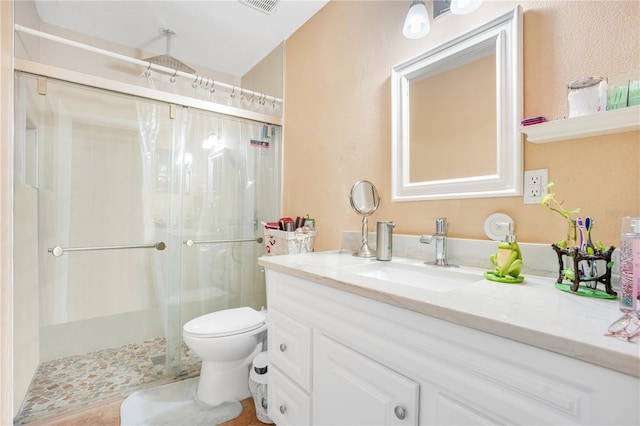 743 Golden Sunshine Cir, Orlando, FL 32807 - bathroom with vanity, toilet, and an enclosed shower
