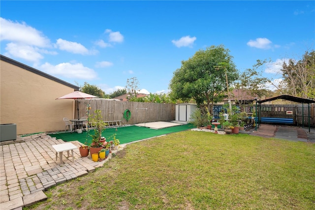 743 Golden Sunshine Cir, Orlando, FL 32807 - view of yard with a gazebo, a patio, and a shed