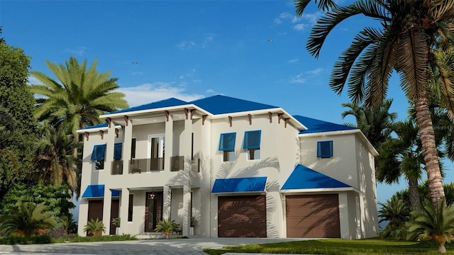 view of front of property featuring a garage