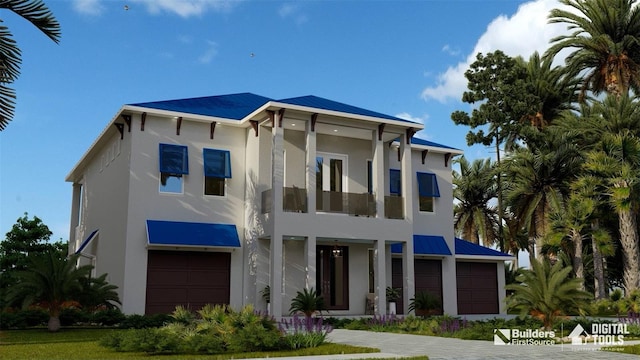 view of front facade featuring a garage