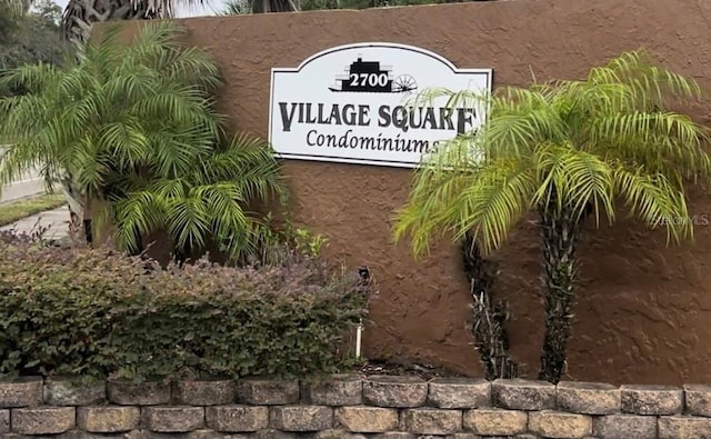 view of community sign