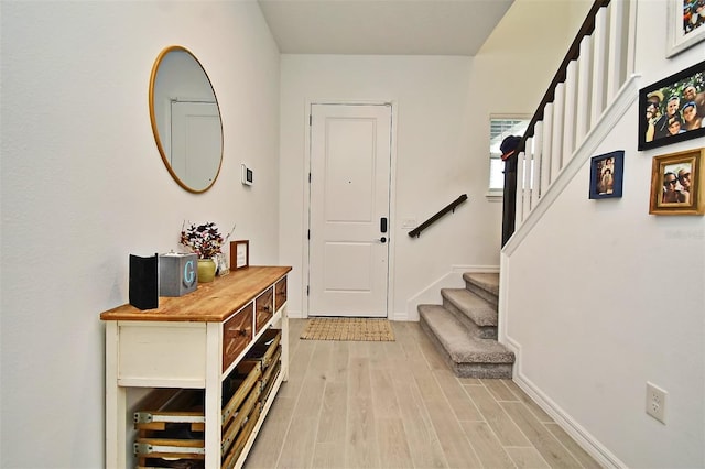 entryway featuring light hardwood / wood-style floors