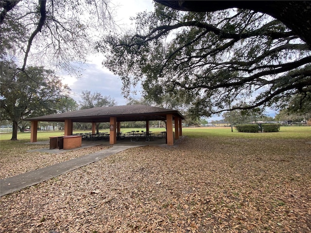 view of community with a gazebo