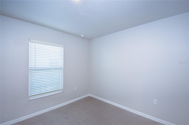 unfurnished room featuring carpet floors and a textured ceiling